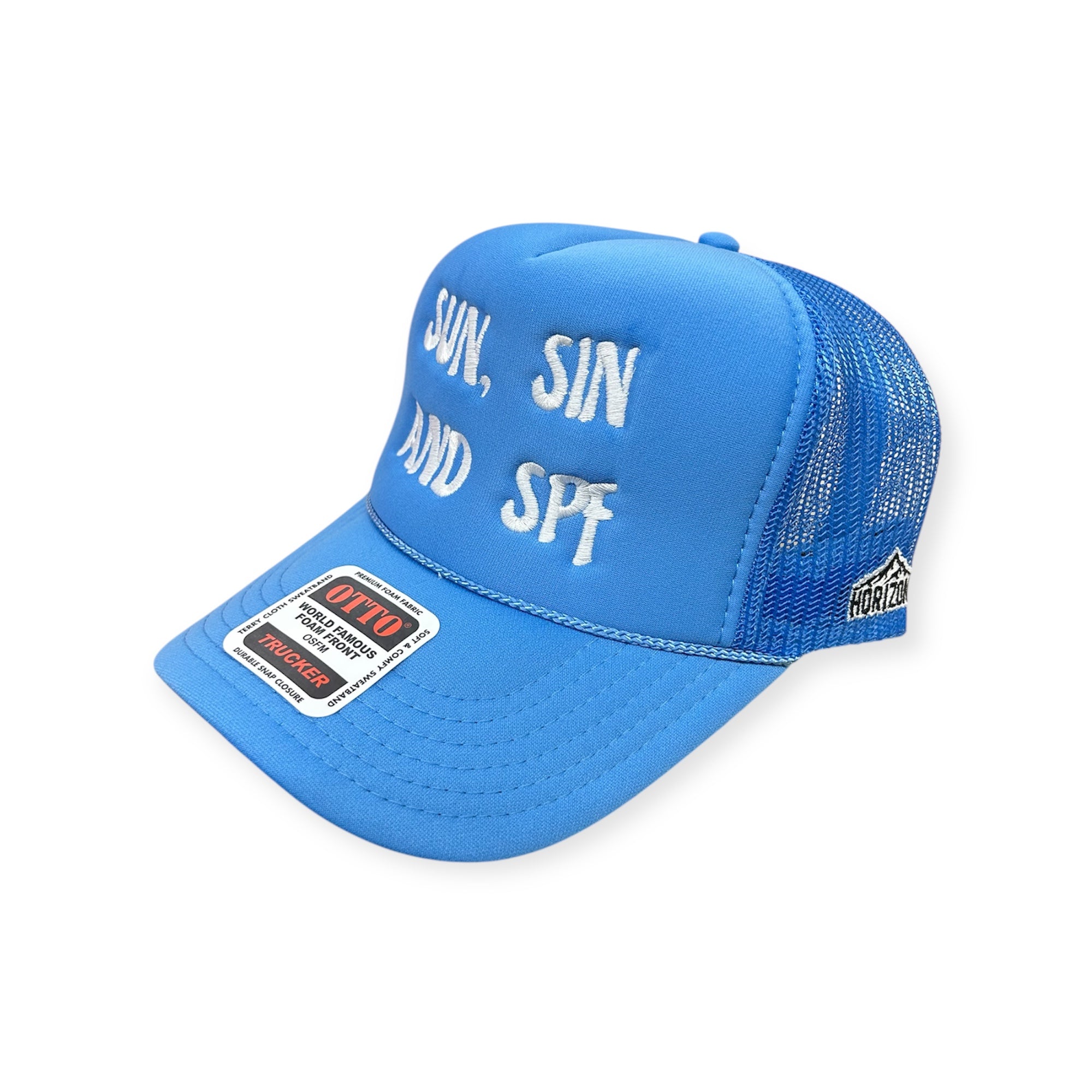 Sun, Sin, and SPF Embroidery Hat - Foam Trucker Hat