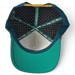 Driftwood Golf Hat | Snapback Cap | Built-in Magnetic Ball Marker Holder + Marker Included | Adjustable | Wood Boat Teal