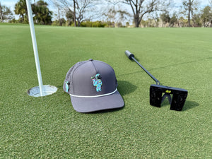 Youth Astronaut Walker Golf Hat | Snapback Cap | Built-in Magnetic Ball Marker Holder + Marker Included | Adjustable Gray | Kids