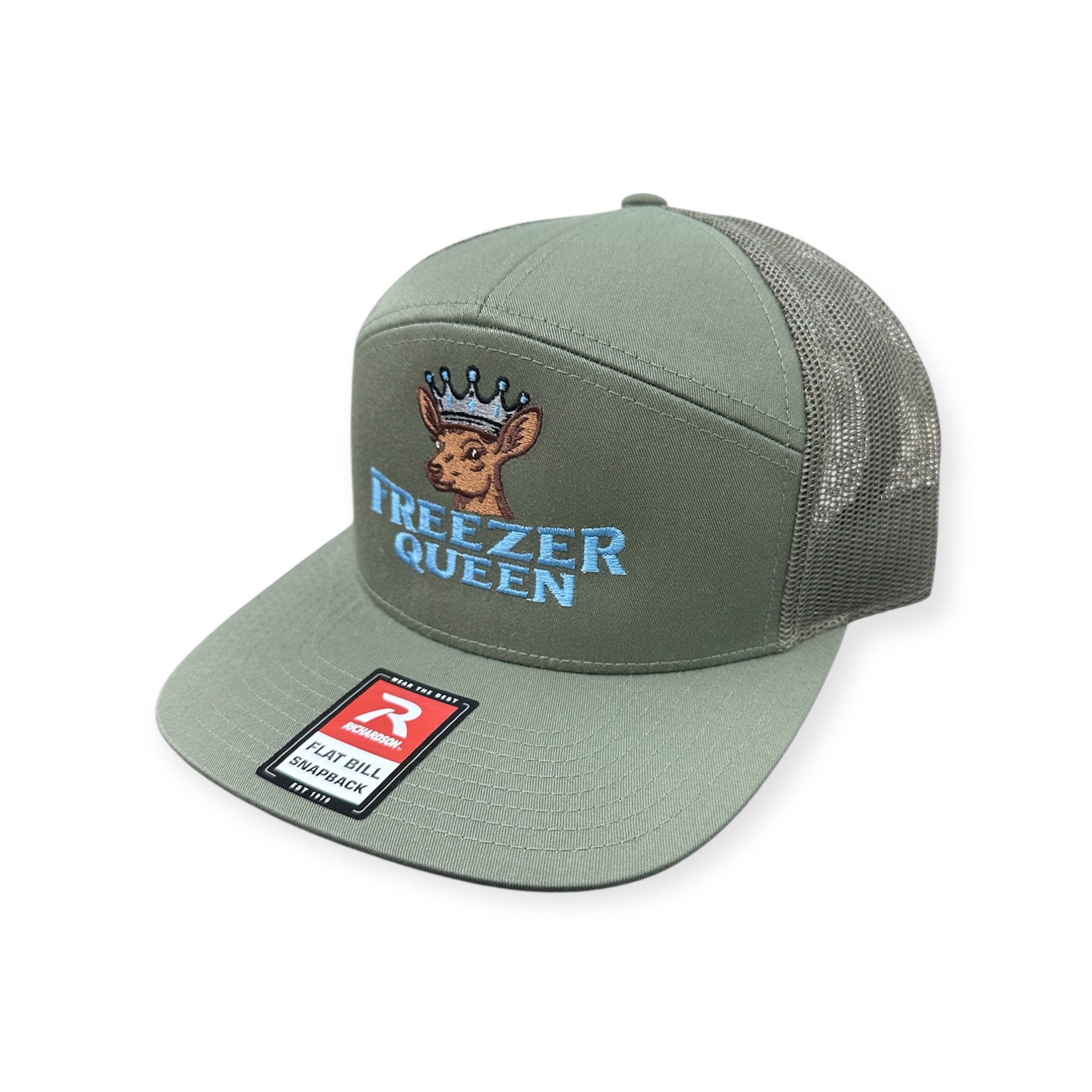 Freezer Queen Embroidery Hat - Richardson 168 Seven Panel Trucker Hat