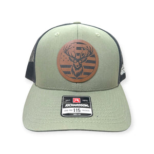 Deer / American Flag Patch Hat - Richardson 112
