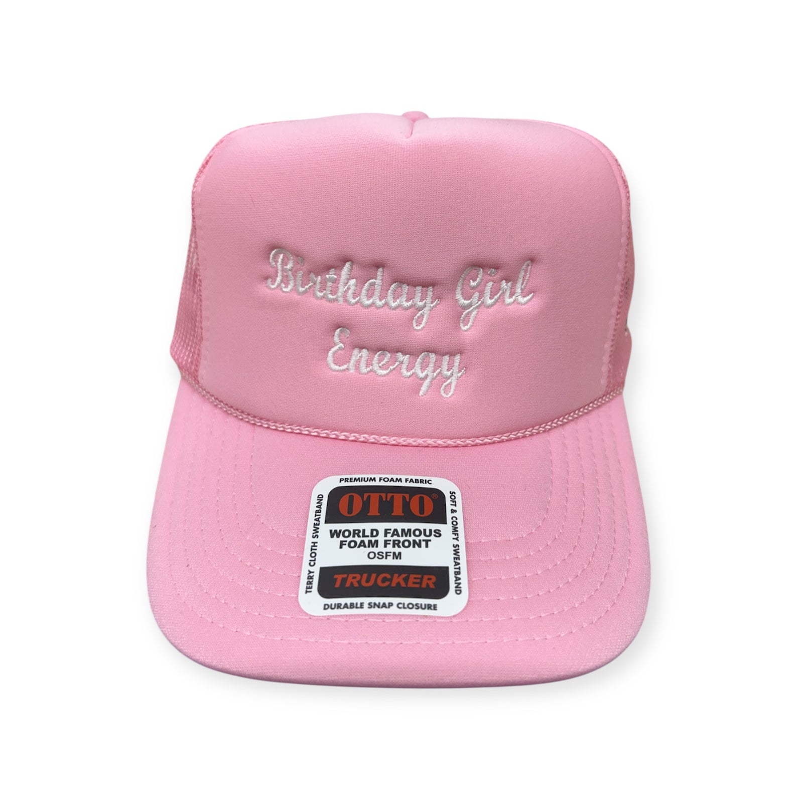 Birthday Girl Energy Embroidery Hat - Foam Trucker Hat