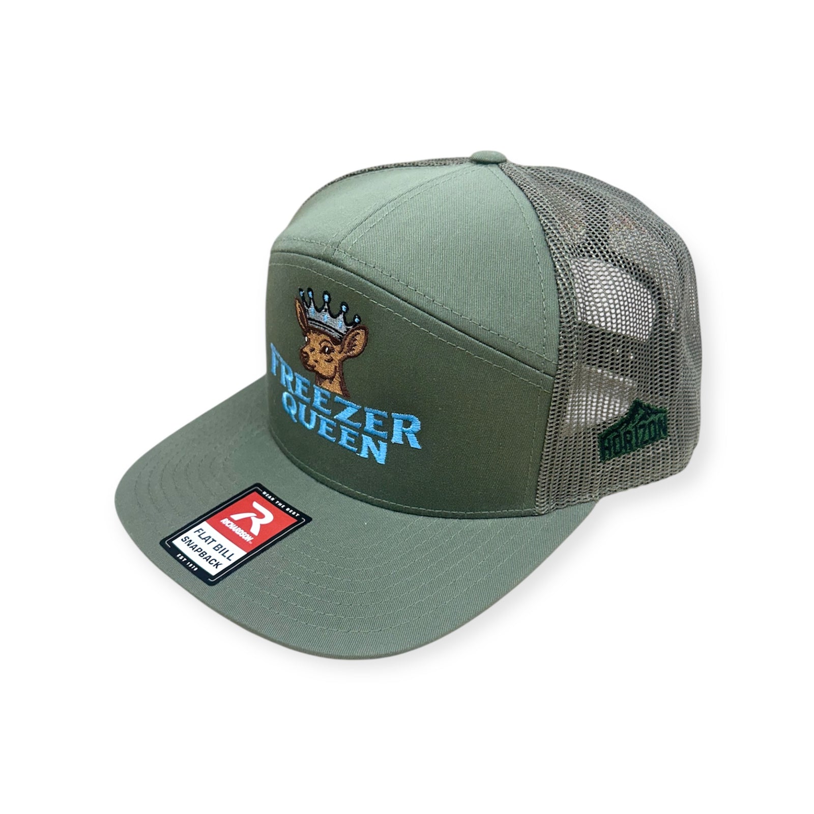 Freezer Queen Embroidery Hat - Richardson 168 Seven Panel Trucker Hat