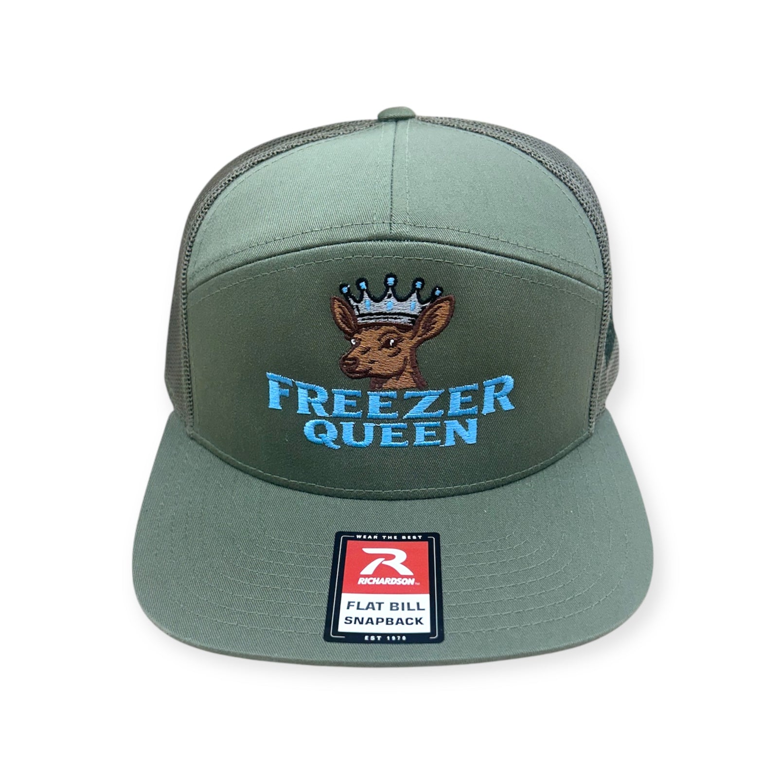 Freezer Queen Embroidery Hat - Richardson 168 Seven Panel Trucker Hat