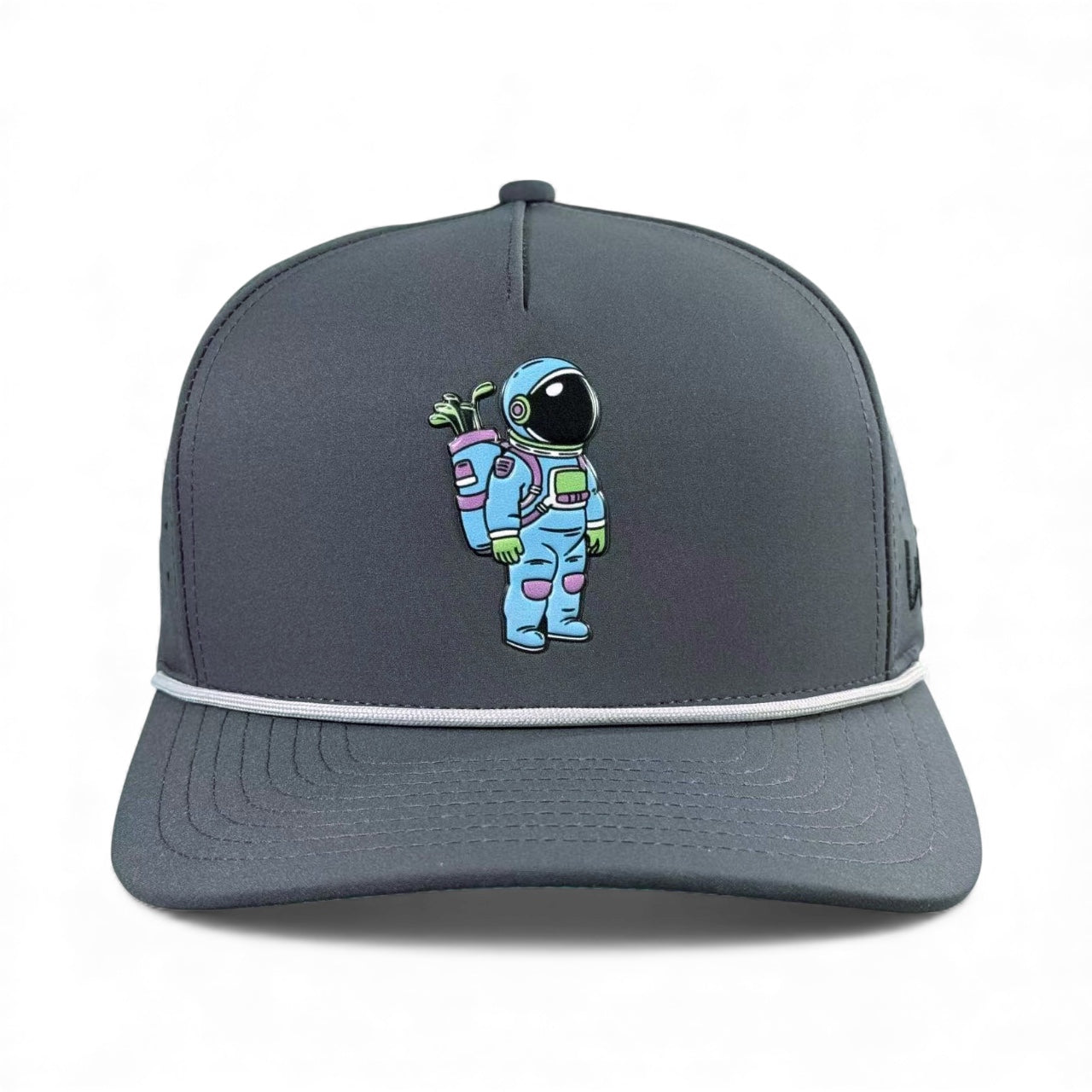 Astronaut Walker Golf Hat | Snapback Cap | Built-in Magnetic Ball Marker Holder + Marker Included | Adjustable Gray