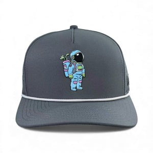 Youth Astronaut Walker Golf Hat | Snapback Cap | Built-in Magnetic Ball Marker Holder + Marker Included | Adjustable Gray | Kids